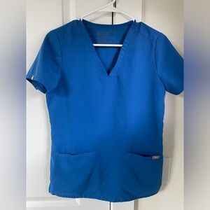 FIGS XS Royal Blue Casma Scrub Top